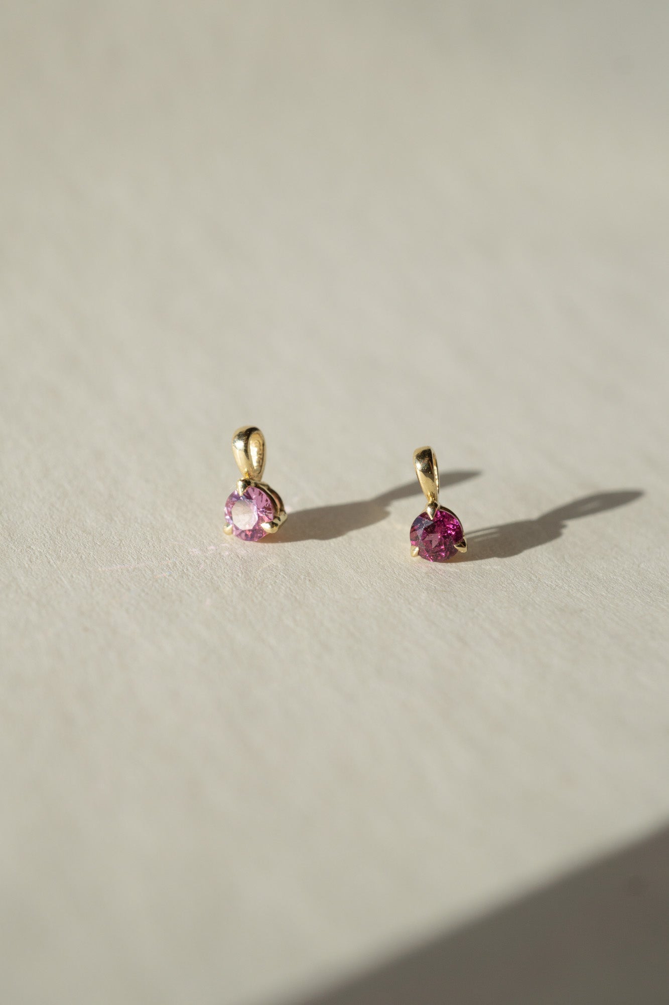 14k Yellow Gold Pink Sapphire Pendant - Foe & Dear