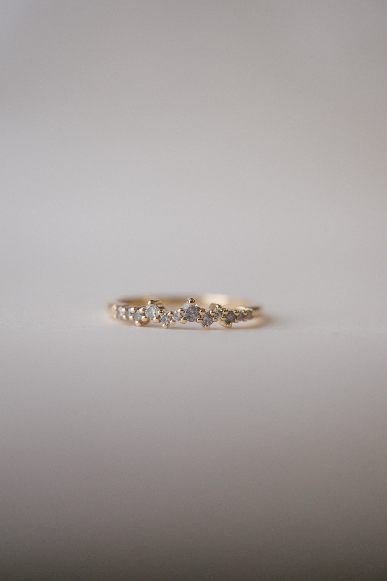 14k Yellow Gold Salt & Pepper Diamond Ring / Size 6 - Foe & Dear