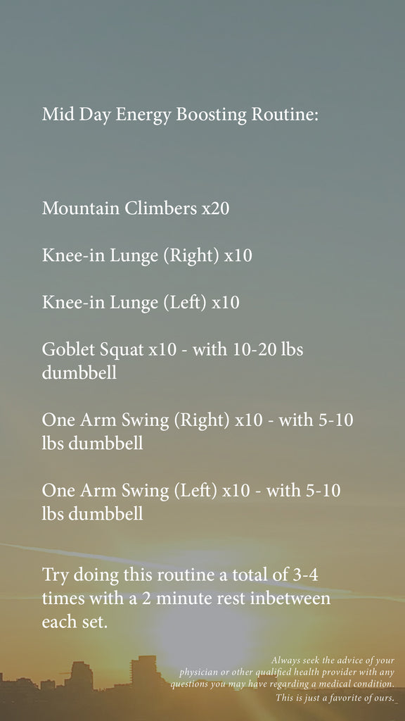 Midday Exercise Routine Mid Day Energy Boosting Routine | Foe & Dear