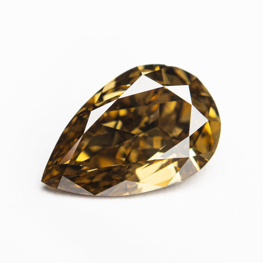 Fancy Dark Yellow-Brown Brilliant Diamond - 2.50ct Pear