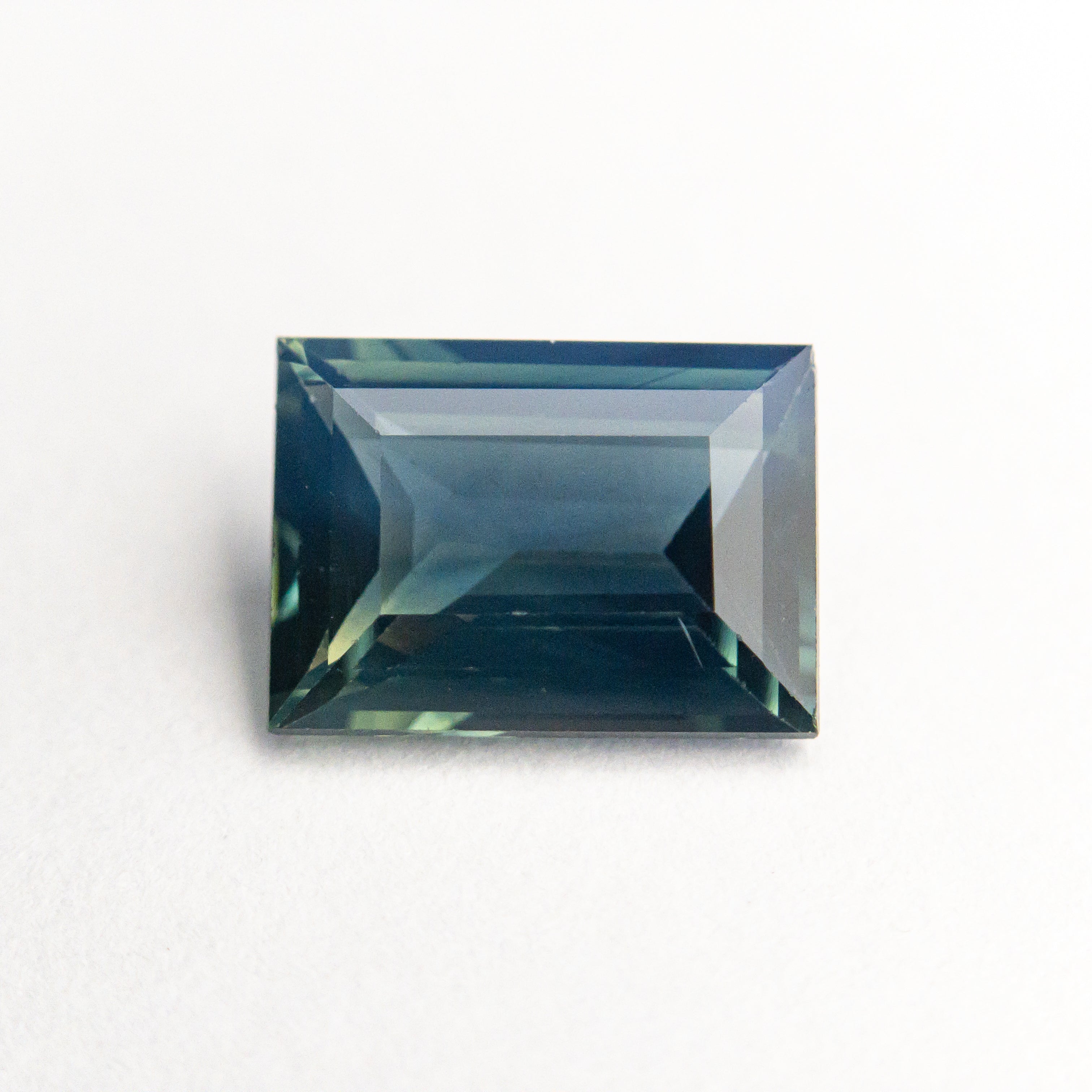 Blue-Green Step Cut Sapphire - 1.87ct Rectangle