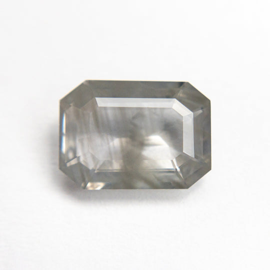 Grey Step Cut Sapphire - 3.09ct Cut Corner Rectangle