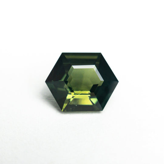 Green Step Cut Sapphire - 1.55ct Hexagon