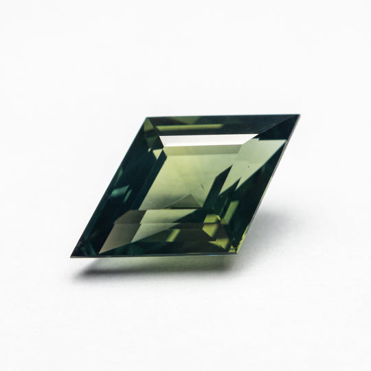 Green Step Cut Sapphire - 1.34ct Lozenge