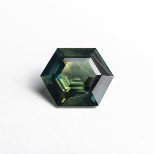 Green/Teal Step Cut Sapphire - 2.02ct Hexagon