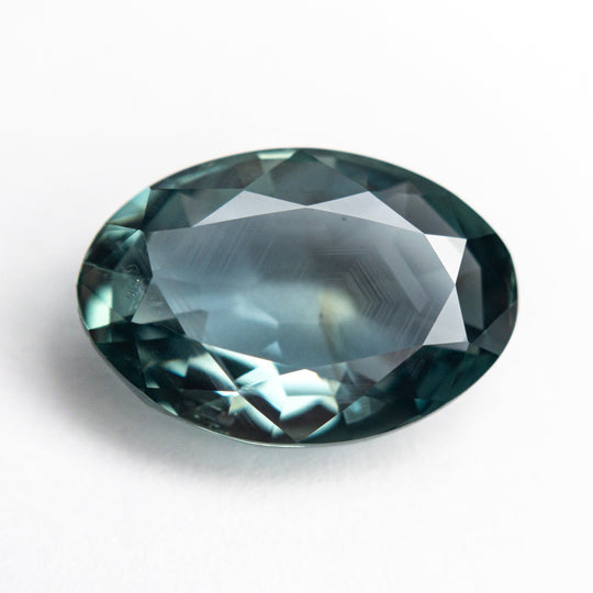 Teal Modern Antique Brilliant Sapphire - 7.22ct Oval