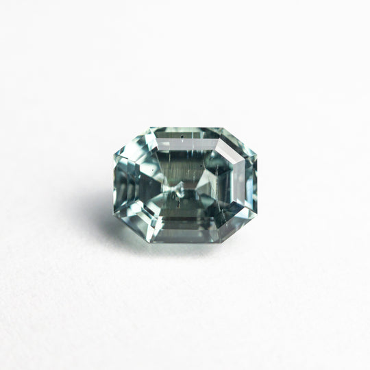 Green Step Cut Sapphire - 1.41ct Cut Corner Rectangle