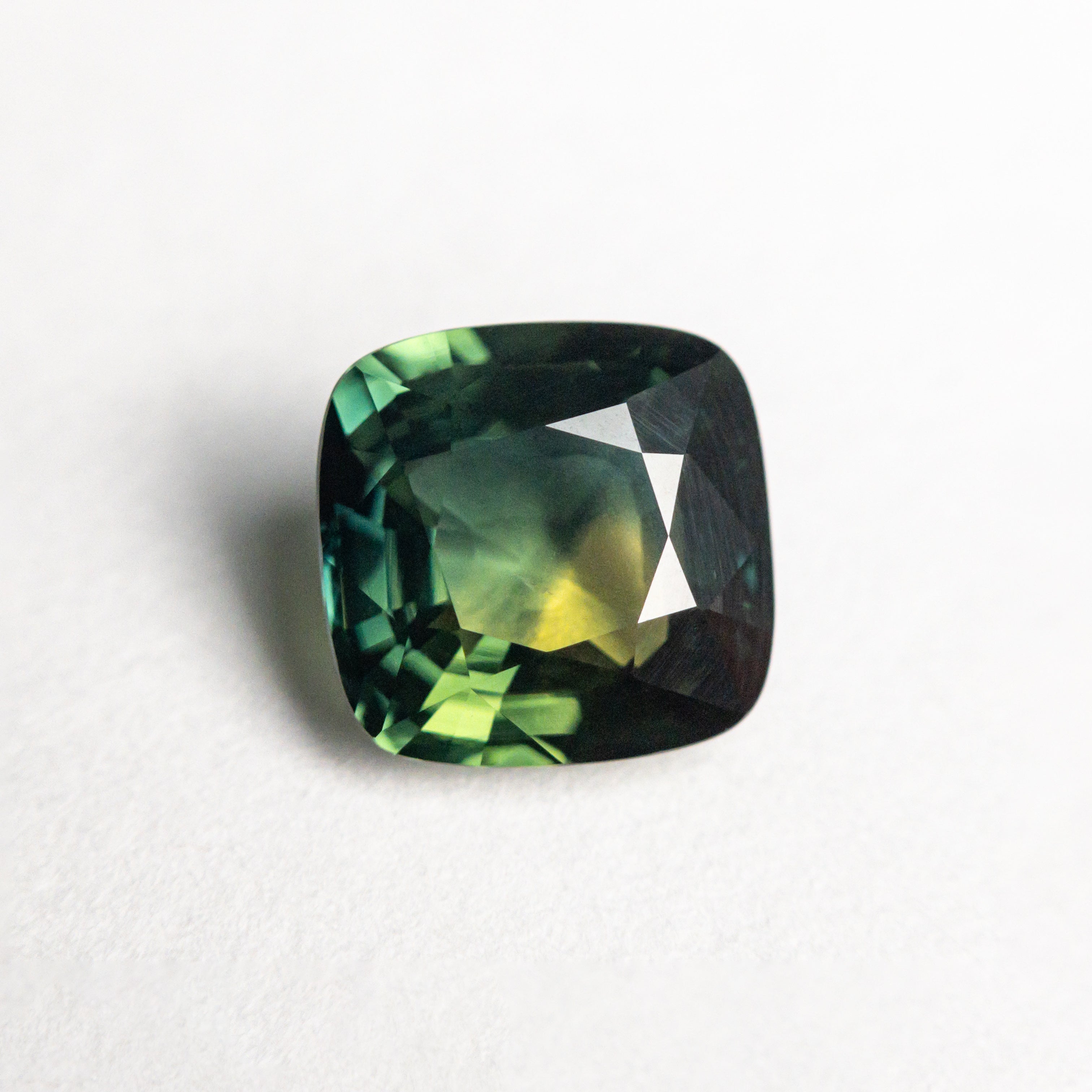 Parti Teal-Yellow Brilliant Sapphire - 1.83ct Cushion