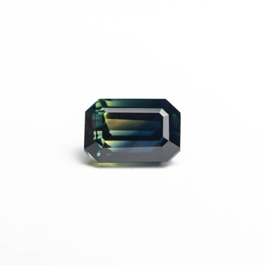 Parti Blue-Green Step Cut Sapphire - 1.37ct Cut Corner Rectangle