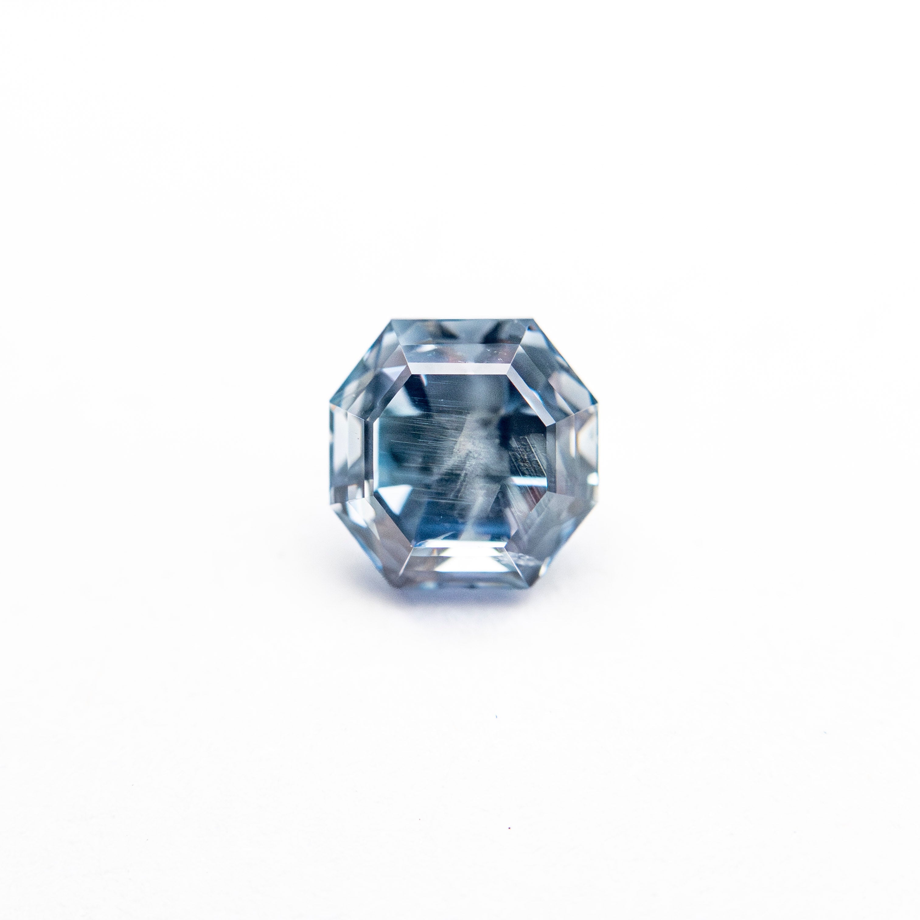 Blue Step Cut Sapphire - 0.91ct Cut Corner Square