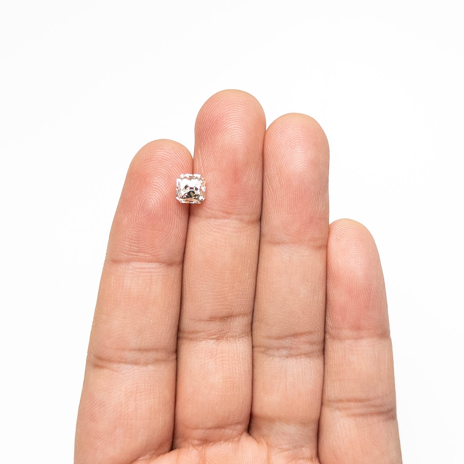 White Modern Antique French Cut Diamond - 1.53ct Cut Corner Square