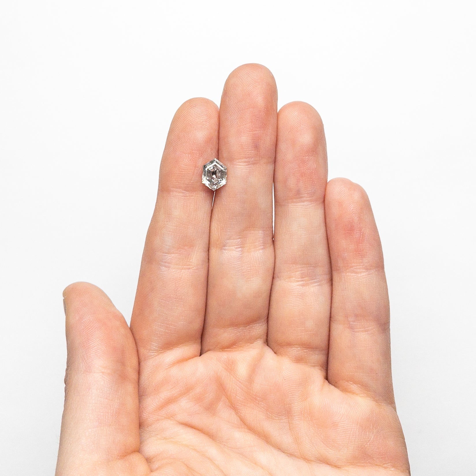 Salt and Pepper Step Cut Diamond - 1.29ct Hexagon