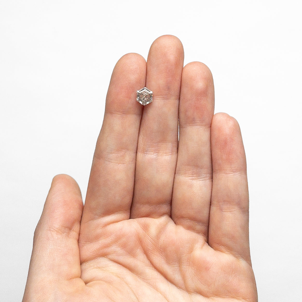 Salt and Pepper Step Cut Diamond - 1.23ct Hexagon