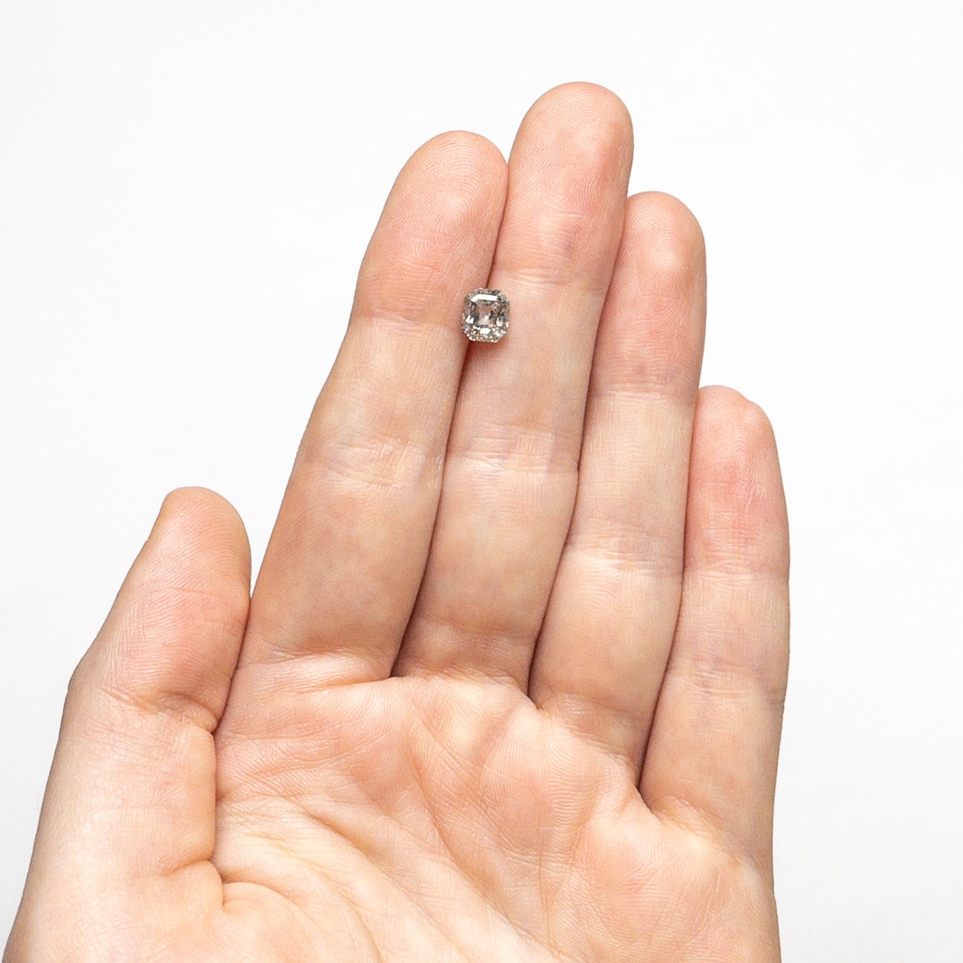 Salt and Pepper Step Cut Diamond - 1.01ct Cut Corner Rectangle