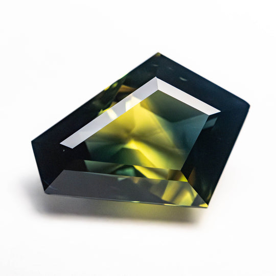 Parti Green/Teal-Yellow Step Cut Sapphire - 4.52ct Shield