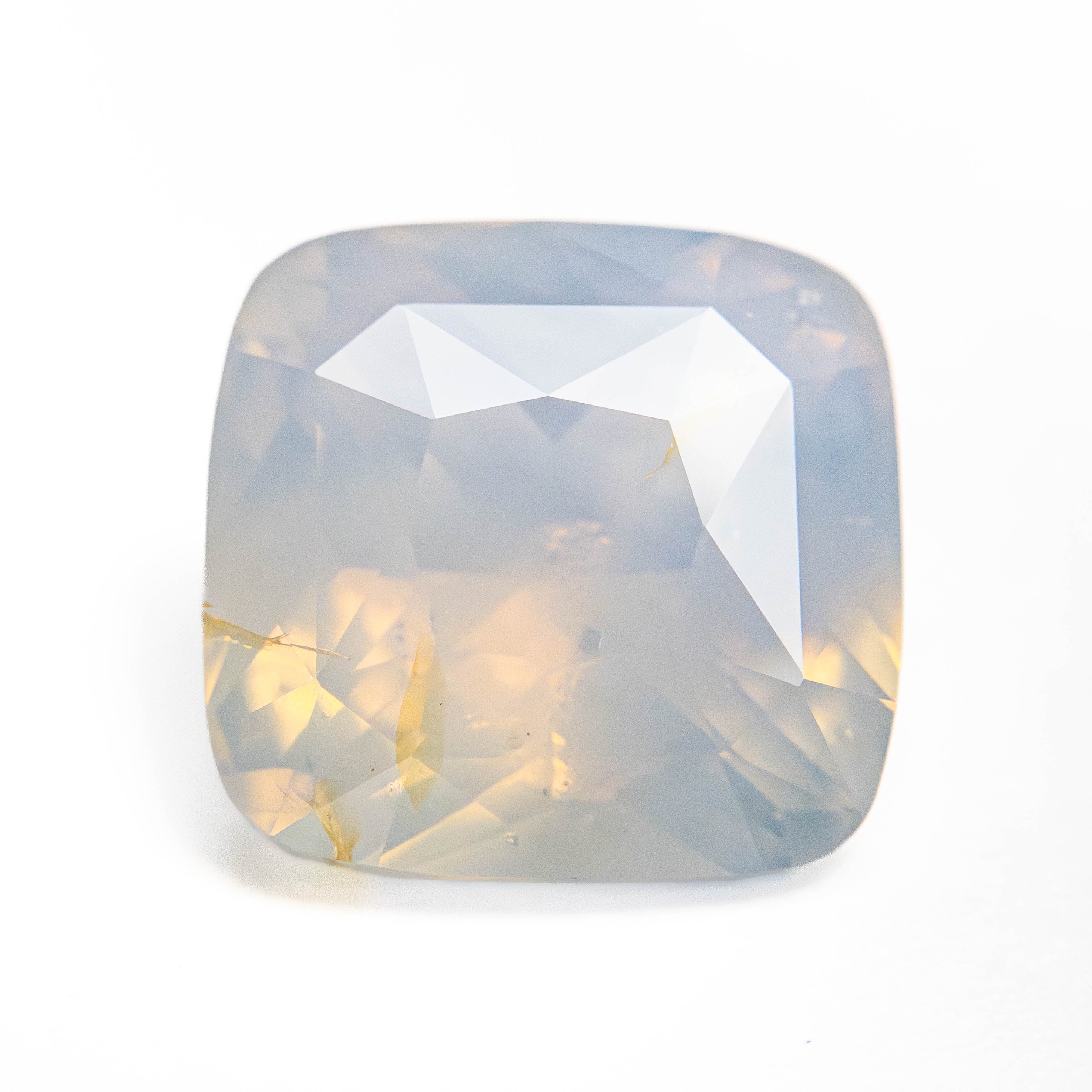 Opalescent White Brilliant Sapphire - 6.51ct Cushion