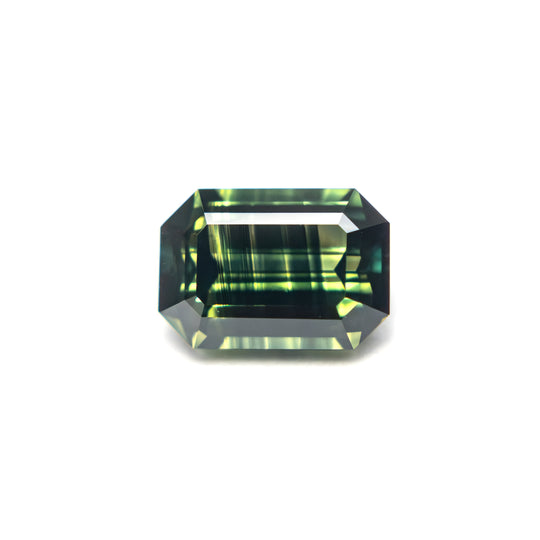 Green/Teal Step Cut Sapphire - 1.50ct Cut Corner Rectangle