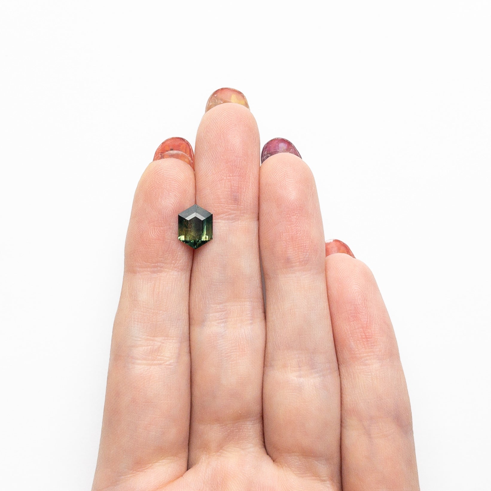 Green Step Cut Sapphire - 2.00ct Hexagon
