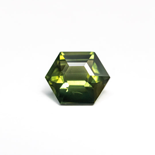 Green Step Cut Sapphire - 1.15ct Hexagon
