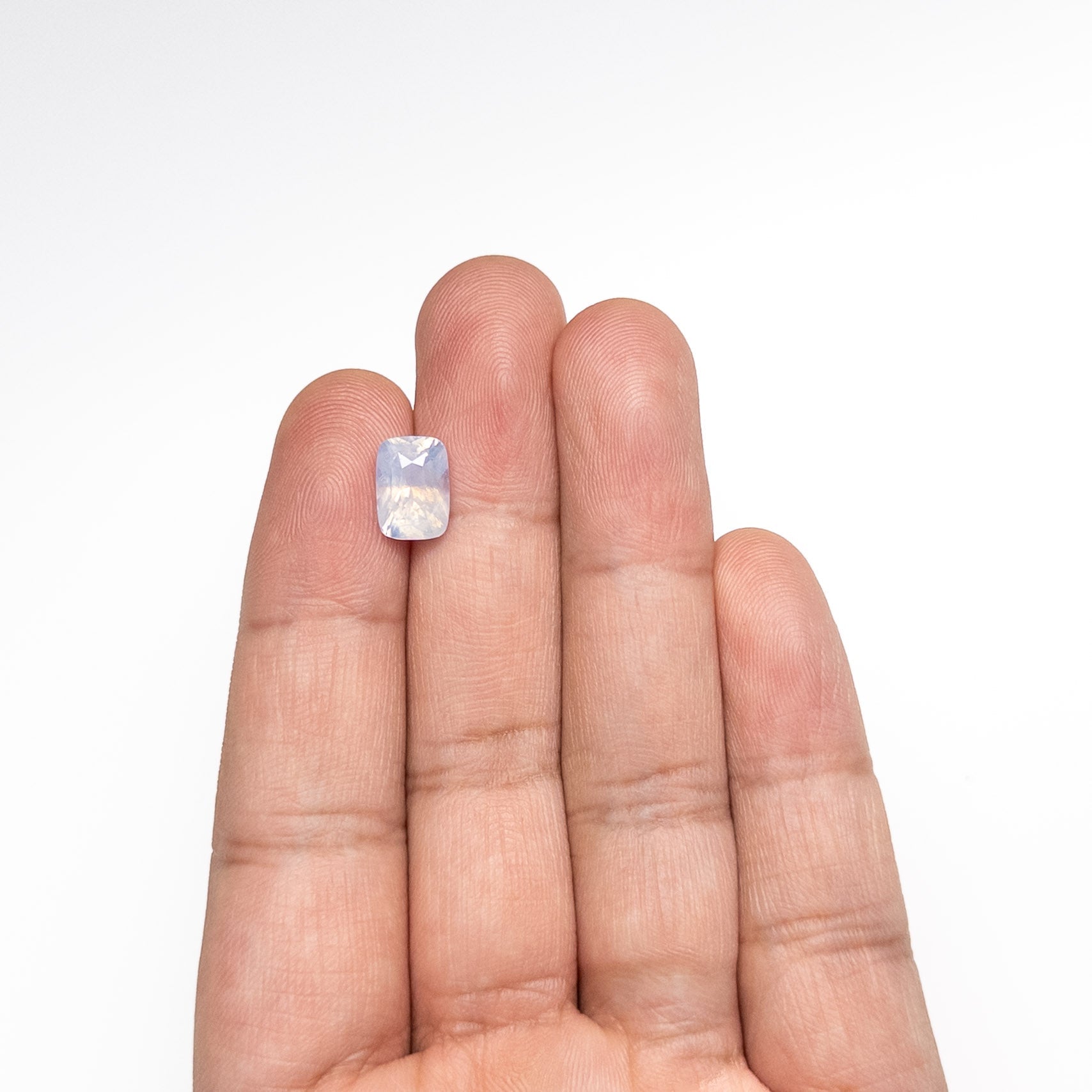 Opalescent White Brilliant Sapphire - 4.14ct Cushion