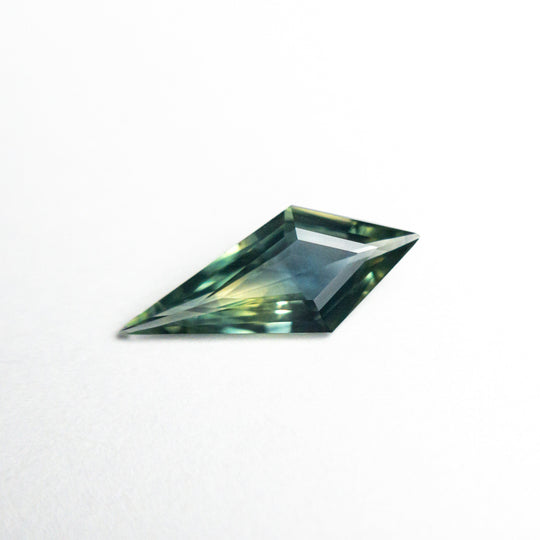 Parti Yellow-Teal Step Cut Sapphire - 0.70ct Kite