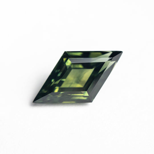 Green Step Cut Sapphire - 2.51ct Lozenge