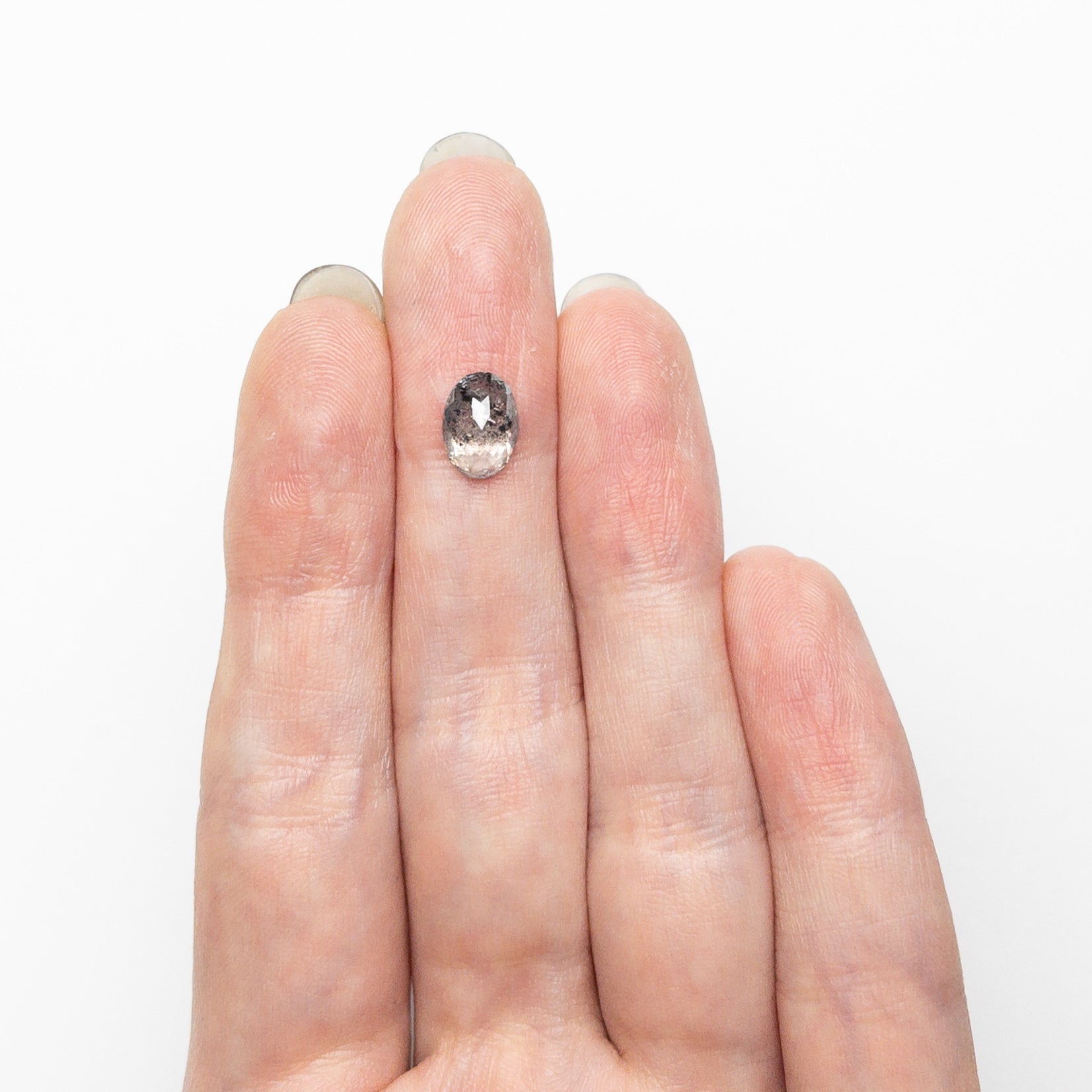 Salt and Pepper Double Cut Diamond - 1.58ct Oval