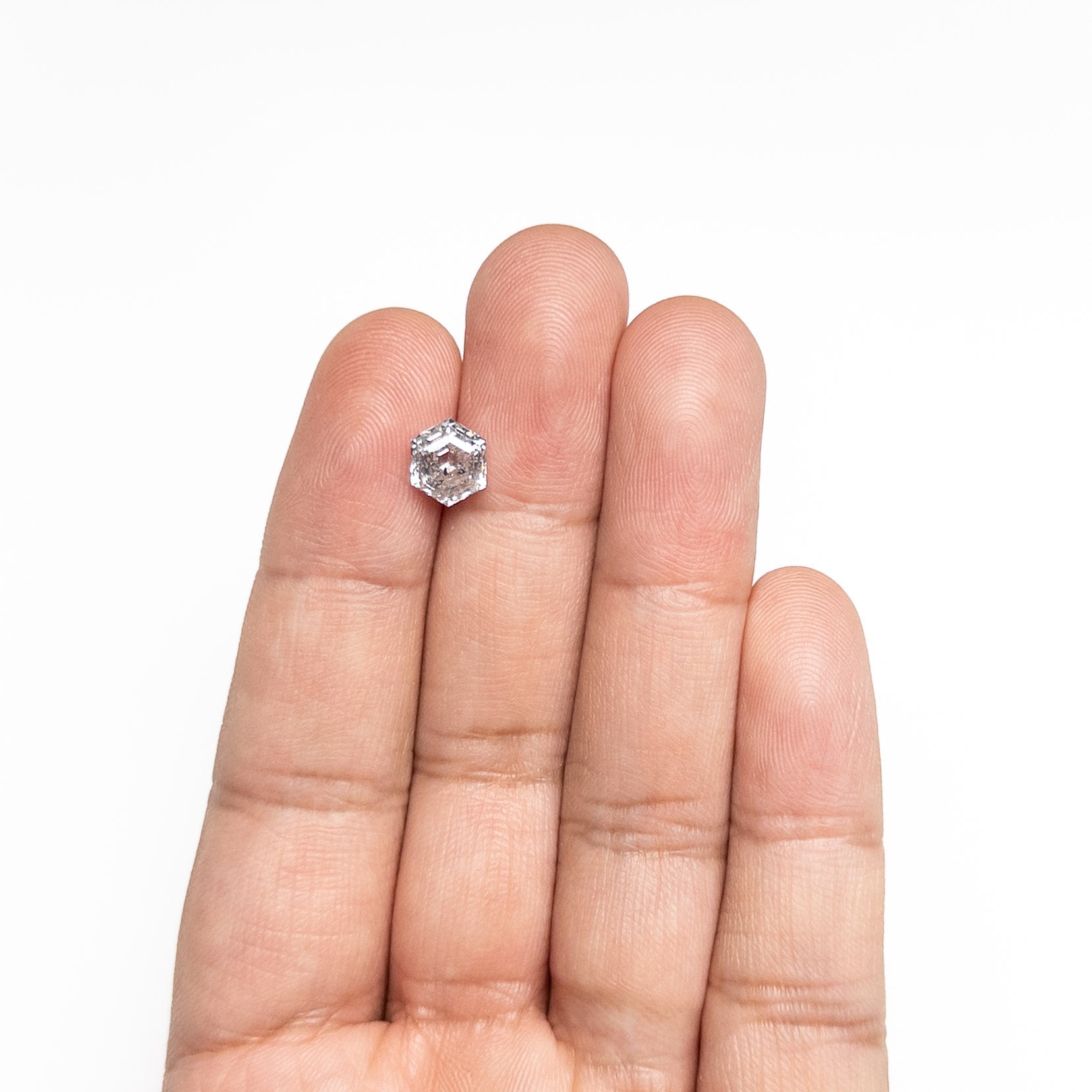 Salt and Pepper Step Cut Diamond - 2.03ct Hexagon