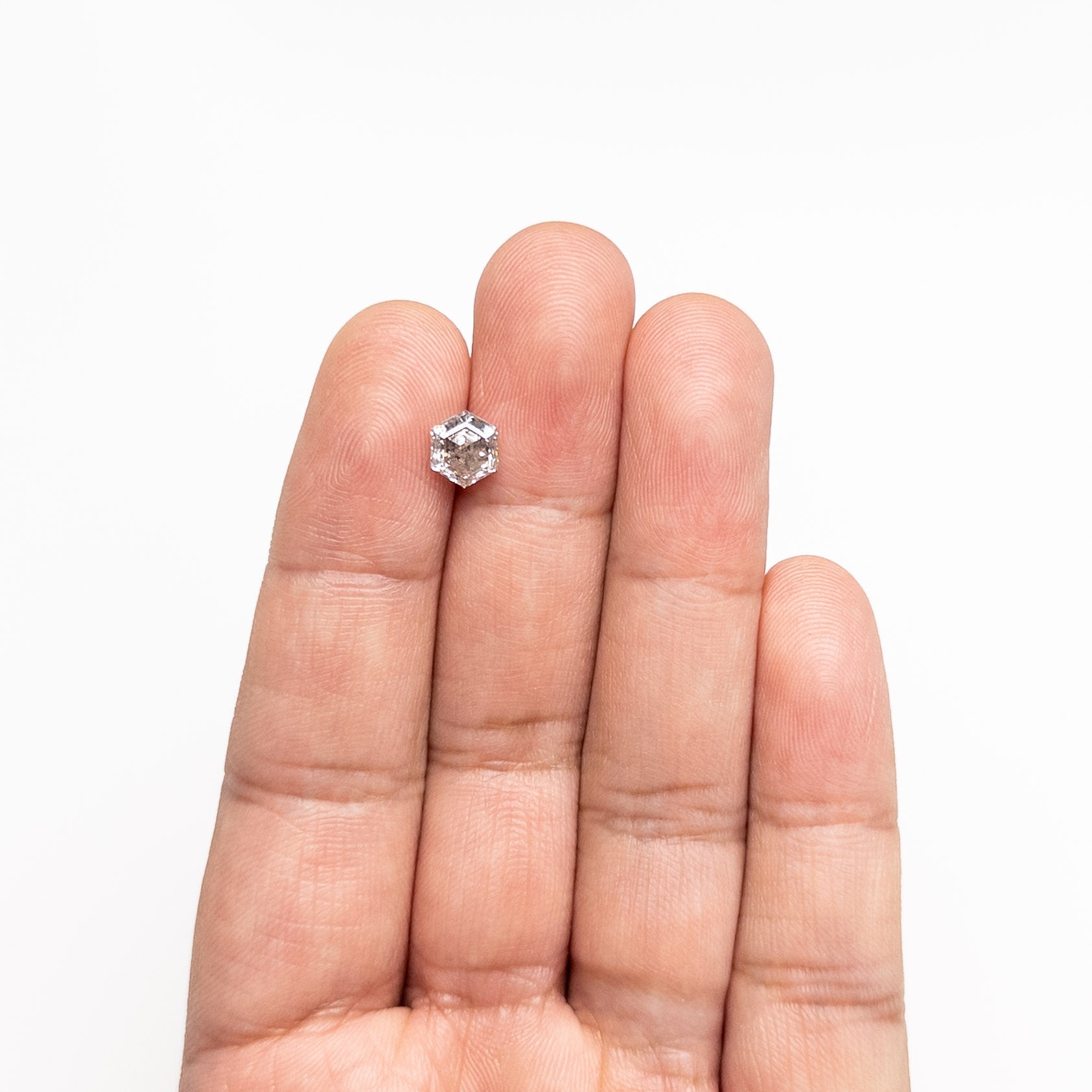 Salt and Pepper Step Cut Diamond - 1.48ct Hexagon