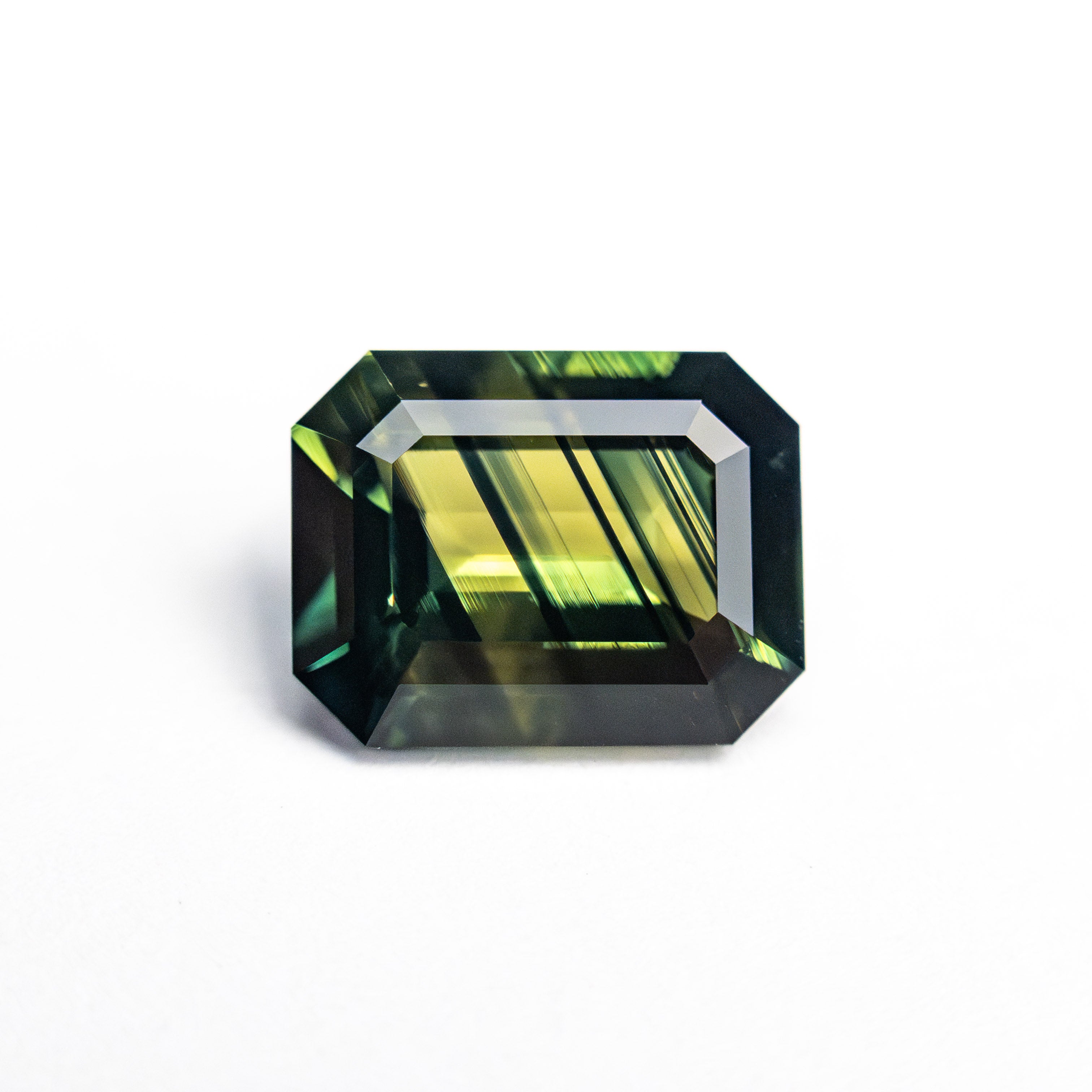 Teal/Green Step Cut Sapphire - 1.63ct Cut Corner Rectangle