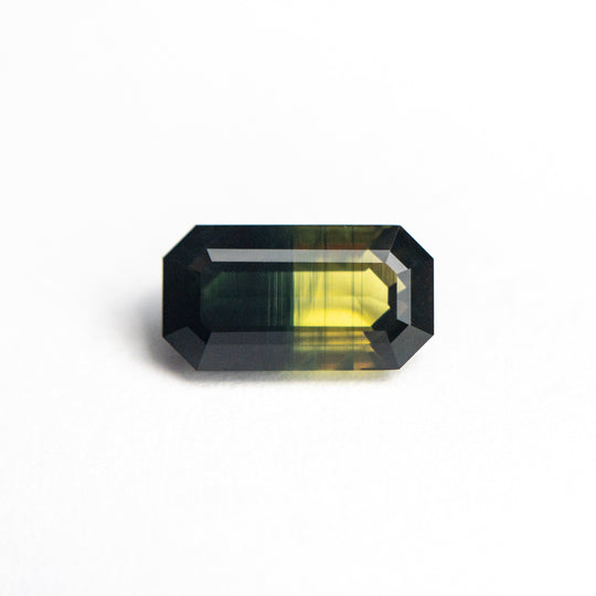 Parti Teal-Yellow Step Cut Sapphire - 1.45ct Cut Corner Rectangle