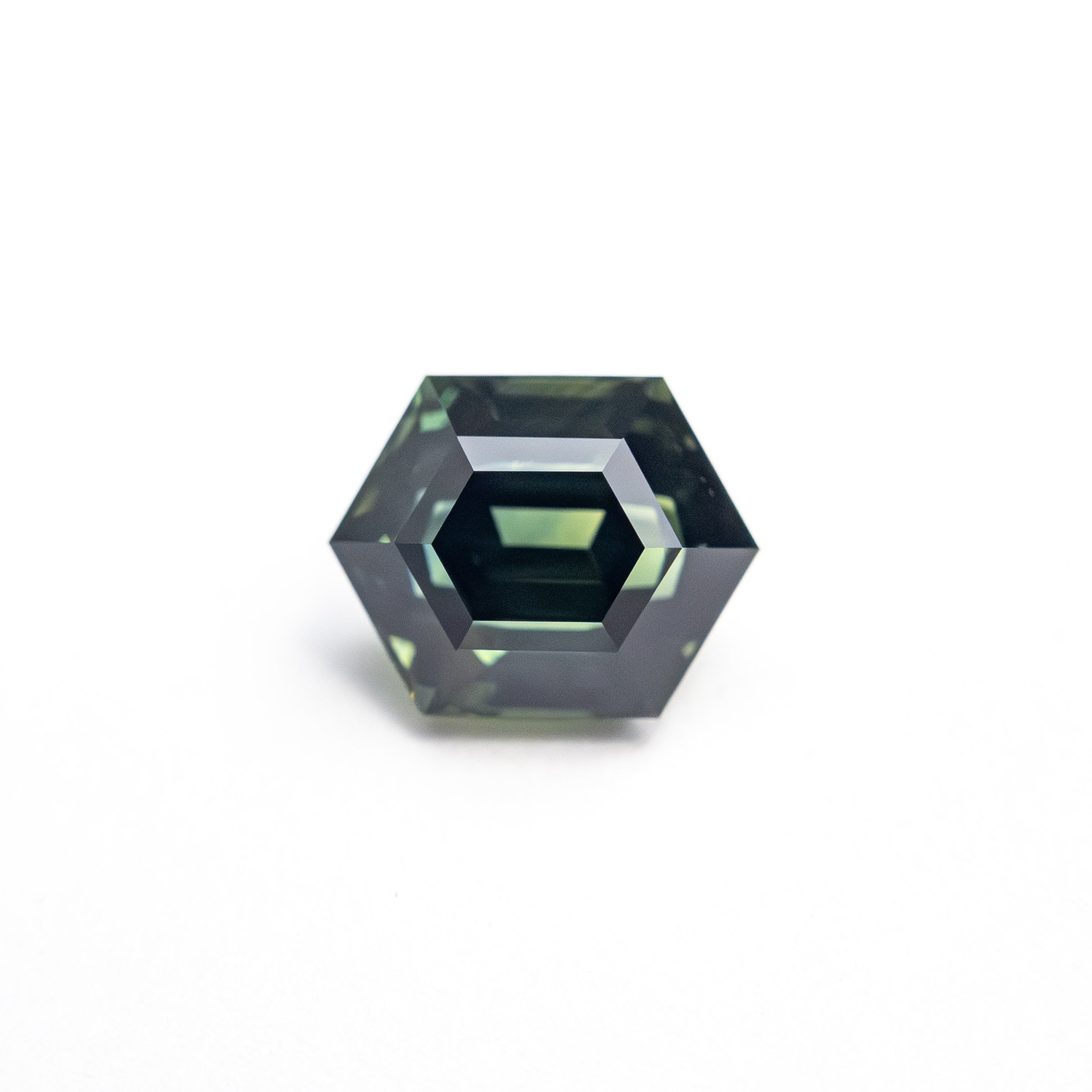Teal/Green Step Cut Sapphire - 1.32ct Hexagon