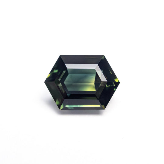 Teal/Green Step Cut Sapphire - 1.44ct Hexagon