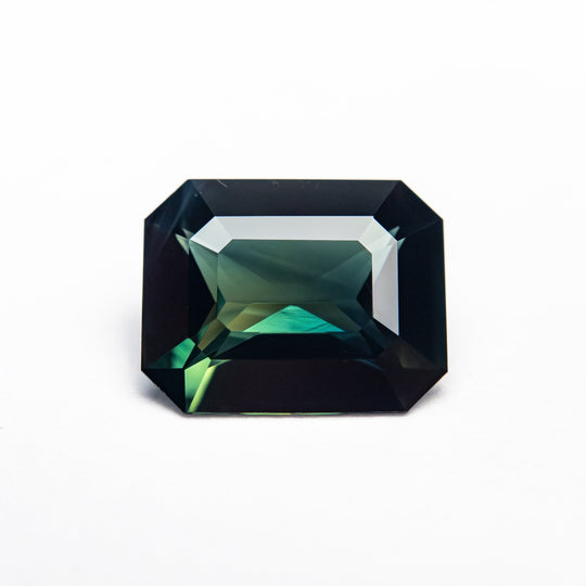 Teal/Green Step Cut Sapphire - 1.91ct Cut Corner Rectangle