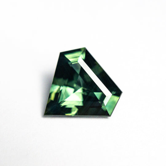 Green Step Cut Sapphire - 2.20ct Shield
