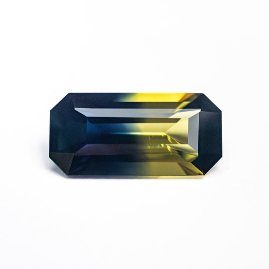 Parti Yellow-Blue Step Cut Sapphire - 2.06ct Cut Corner Rectangle