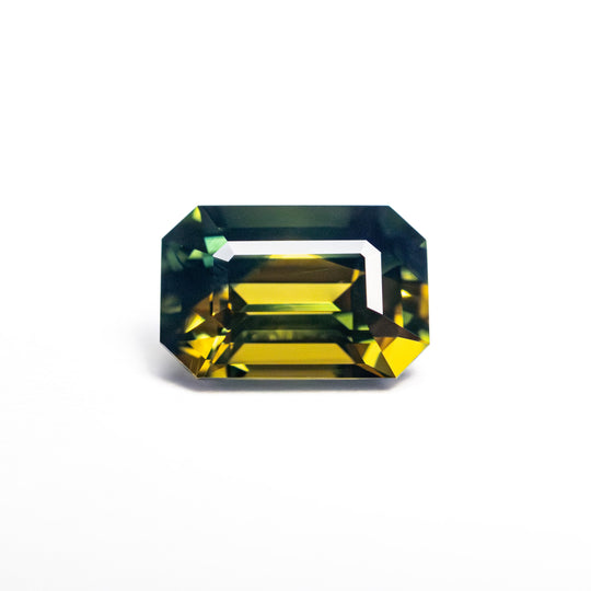 Parti Green-Yellow Step Cut Sapphire - 1.55ct Cut Corner Rectangle