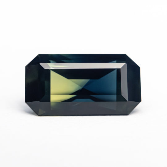 Parti Blue-Yellow Step Cut Sapphire - 3.11ct Cut Corner Rectangle