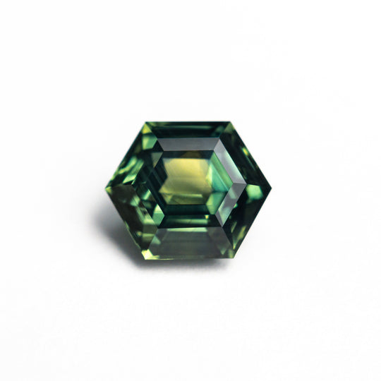 Parti Green-Yellow Step Cut Sapphire - 2.29ct Hexagon