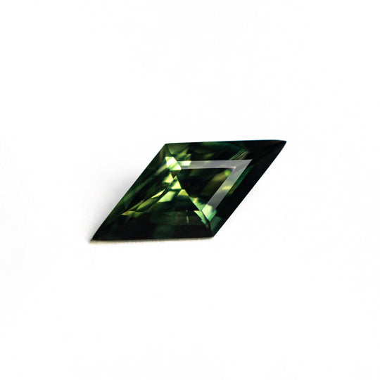 Green Step Cut Sapphire - 0.97ct Lozenge