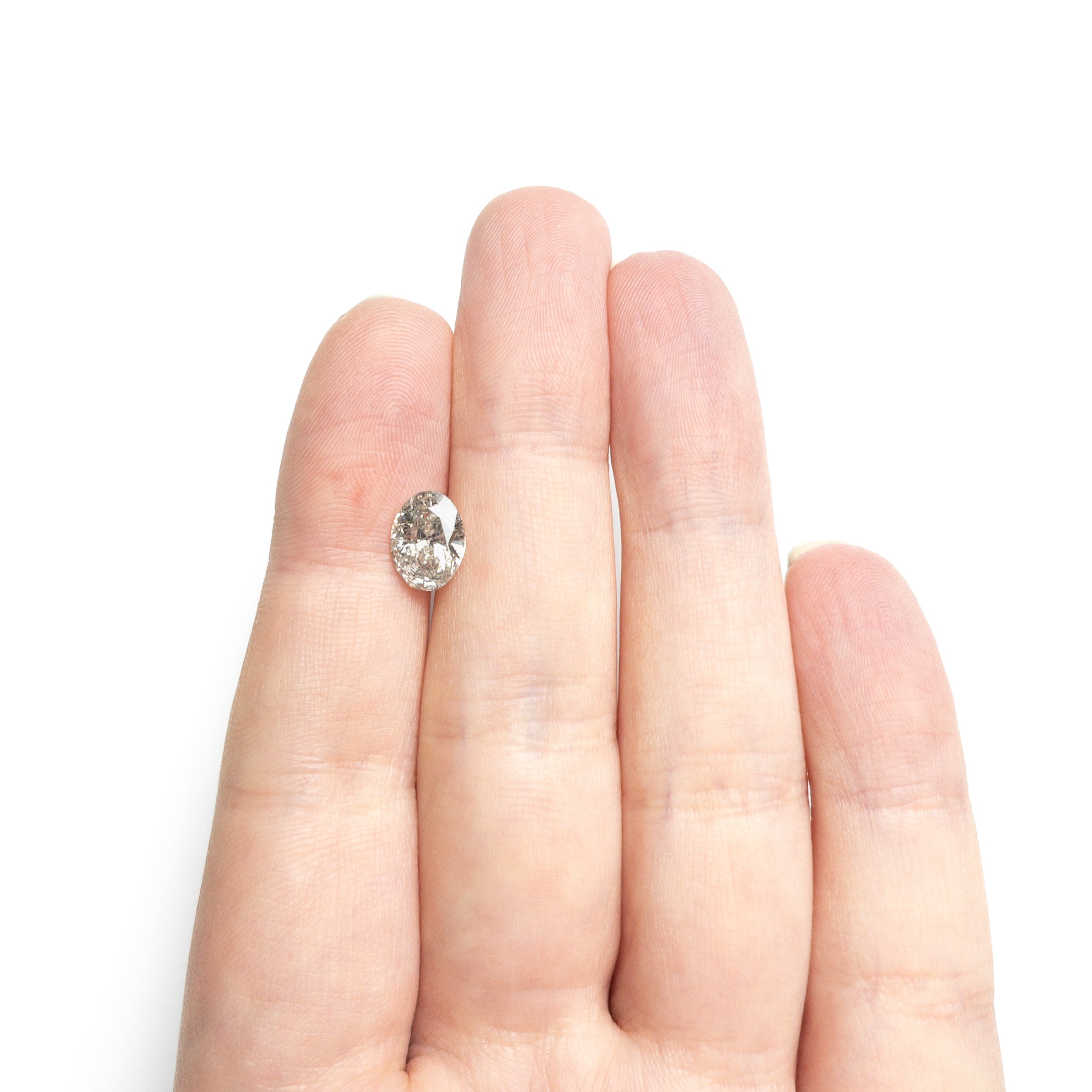 Salt and Pepper Brilliant Diamond - 1.71ct Oval