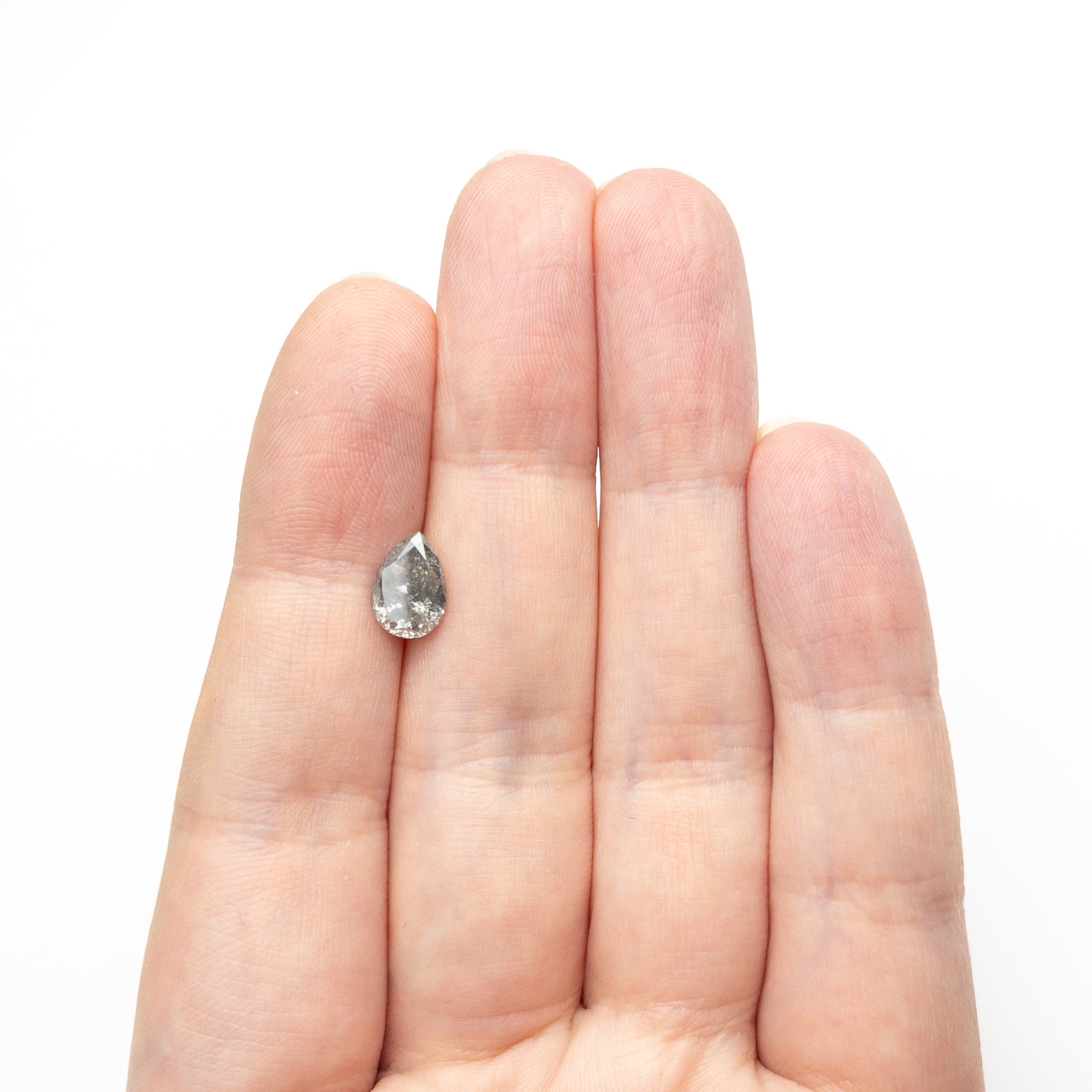 Salt and Pepper Brilliant Diamond - 1.53ct Pear