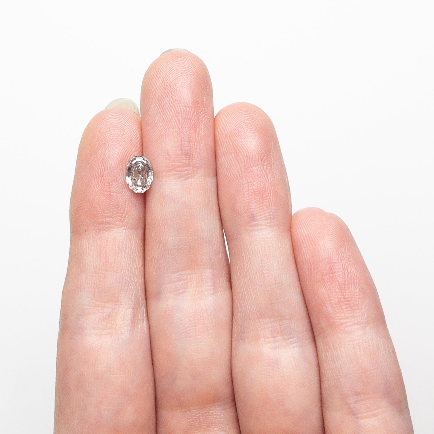 Salt and Pepper Step Cut Diamond - 0.93ct Geo Oval