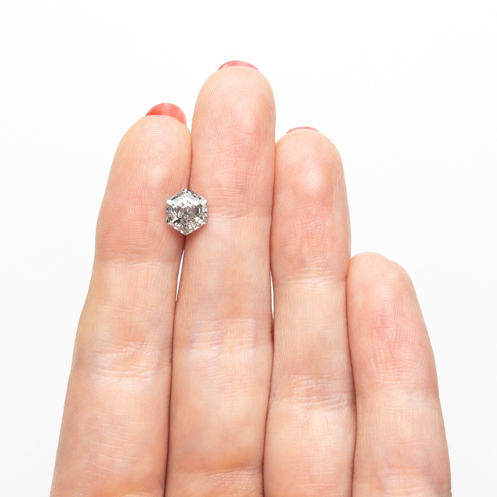 Salt and Pepper Step Cut Diamond - 1.39ct Hexagon