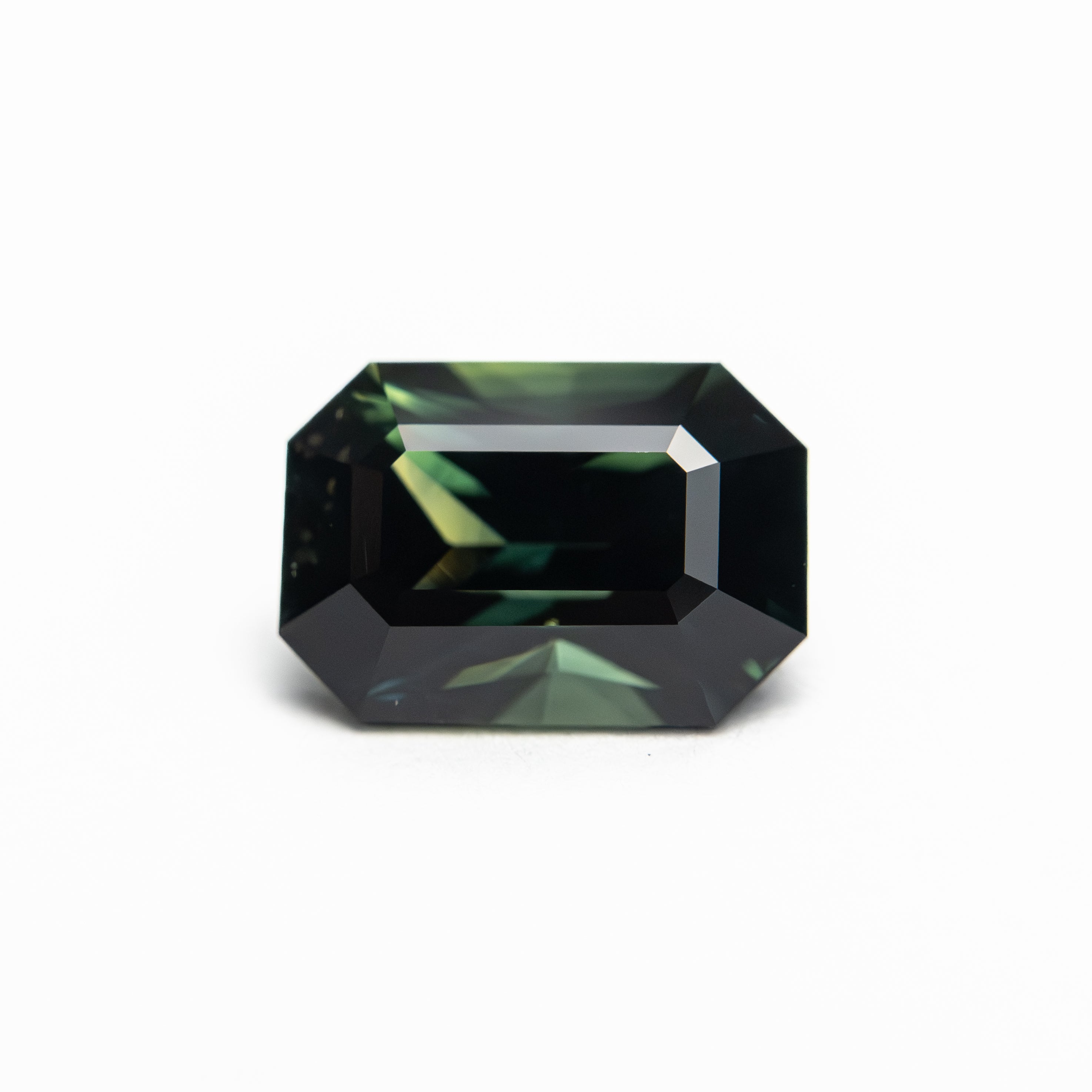 Green Step Cut Sapphire - 1.76ct Cut Corner Rectangle