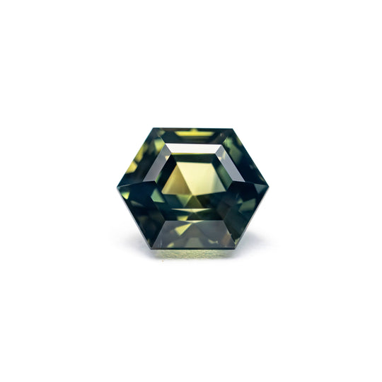 Green/Teal Step Cut Sapphire - 1.19ct Hexagon
