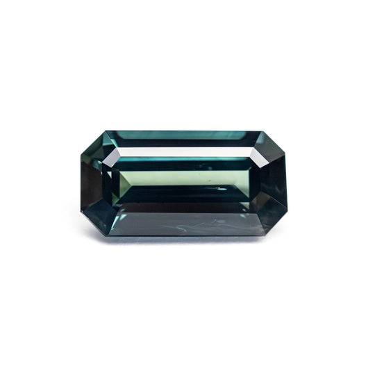 Blue Step Cut Sapphire - 1.56ct Cut Corner Rectangle
