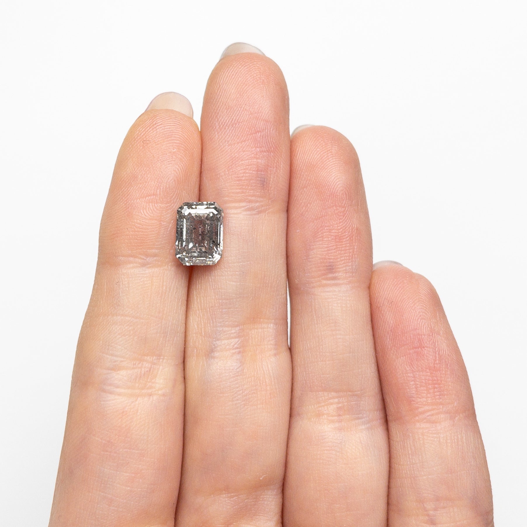 Salt and Pepper Step Cut Diamond - 2.83ct Cut Corner Rectangle