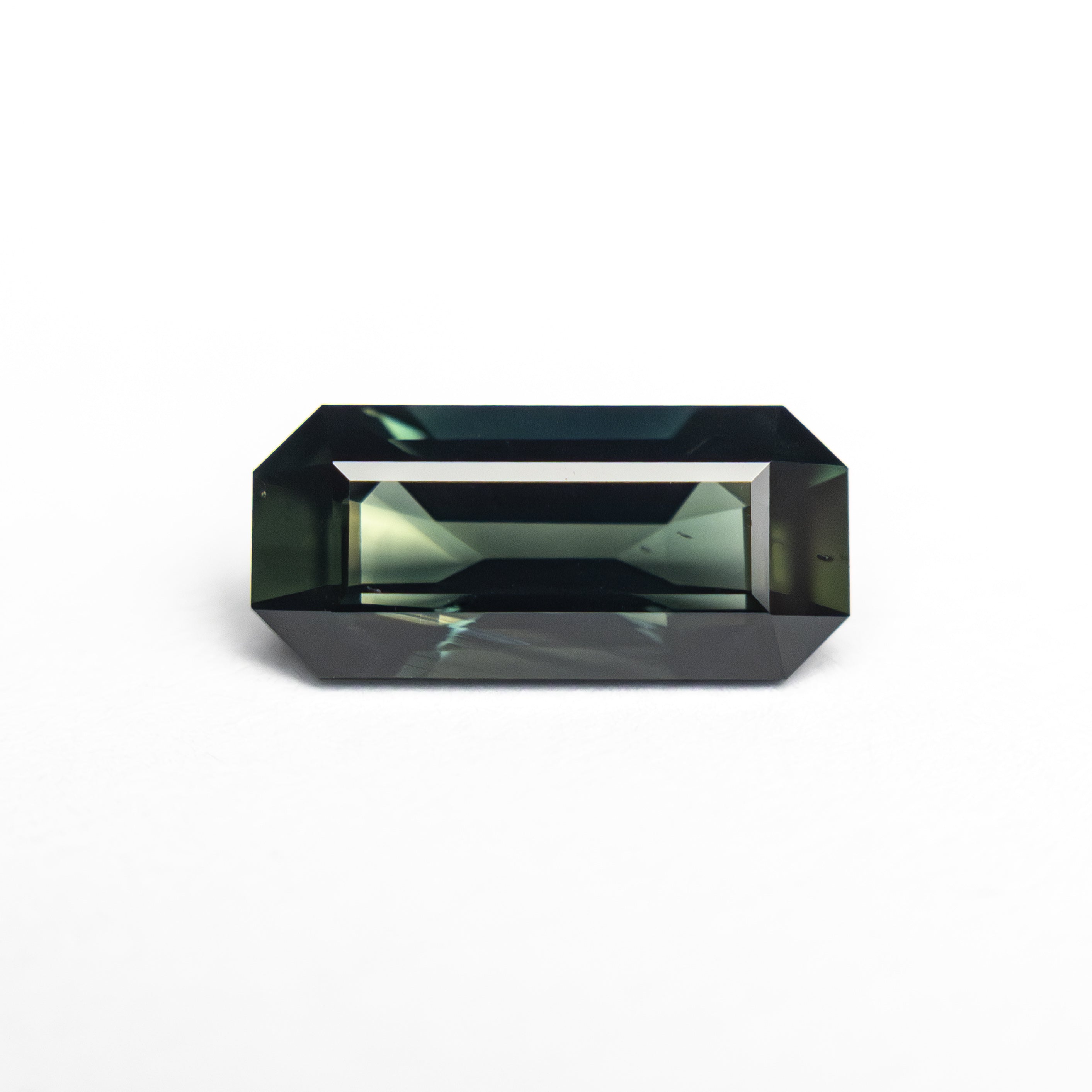 Green/Teal Step Cut Sapphire - 1.38ct Cut Corner Rectangle