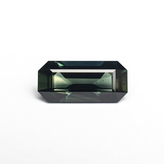 Green/Teal Step Cut Sapphire - 1.38ct Cut Corner Rectangle